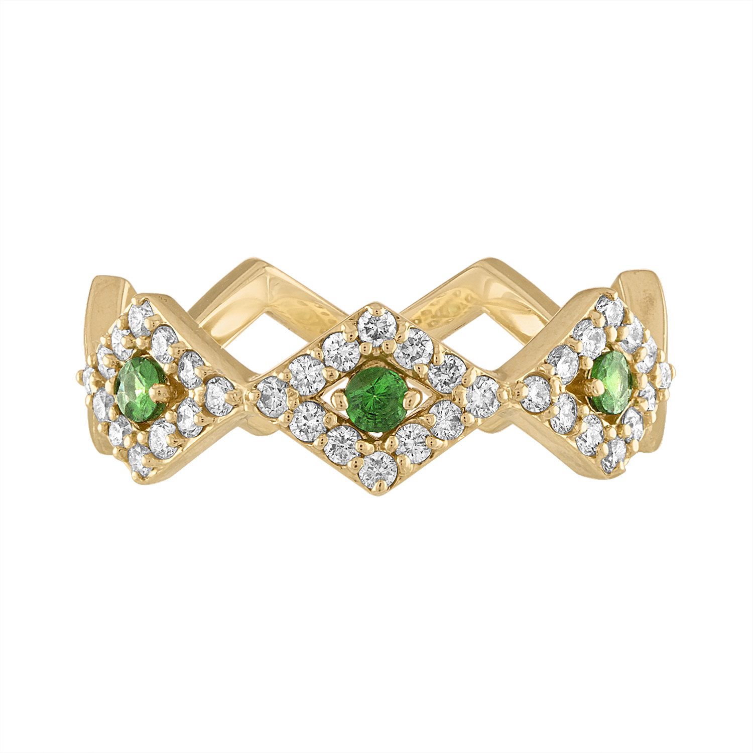 Emerald Lucia Pave Band