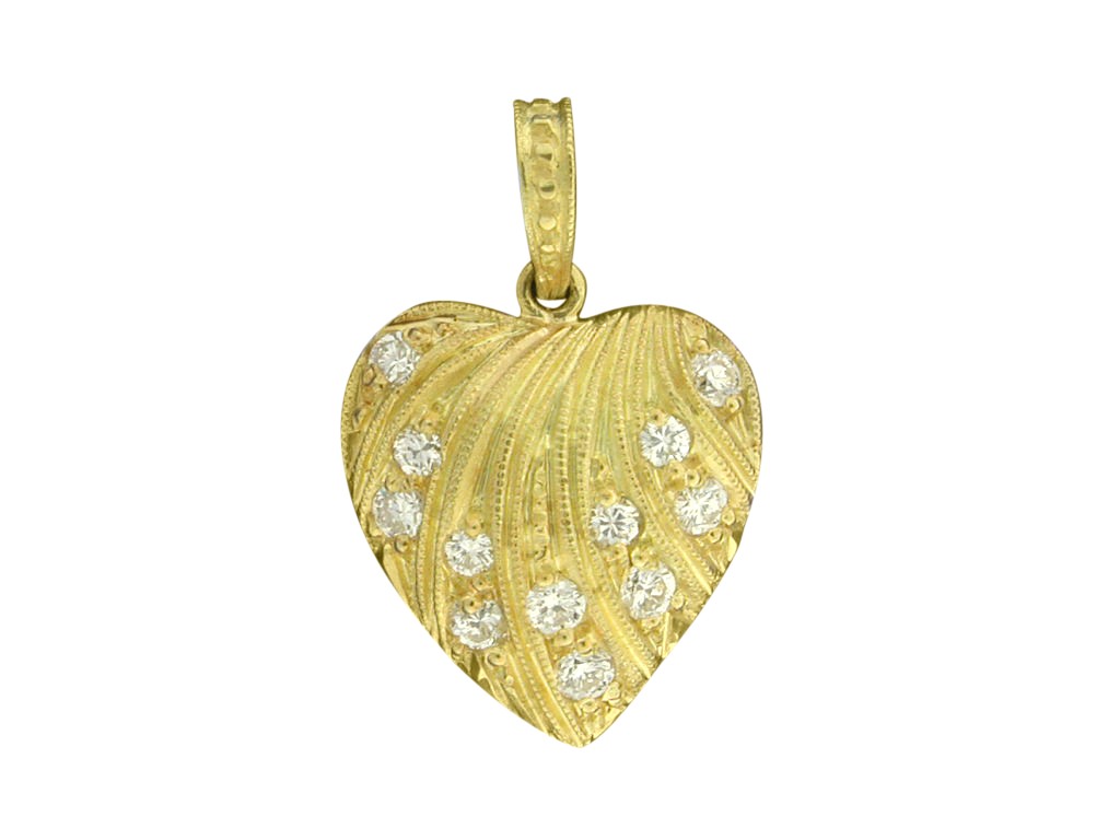 Gold Diamond Heart Pendant