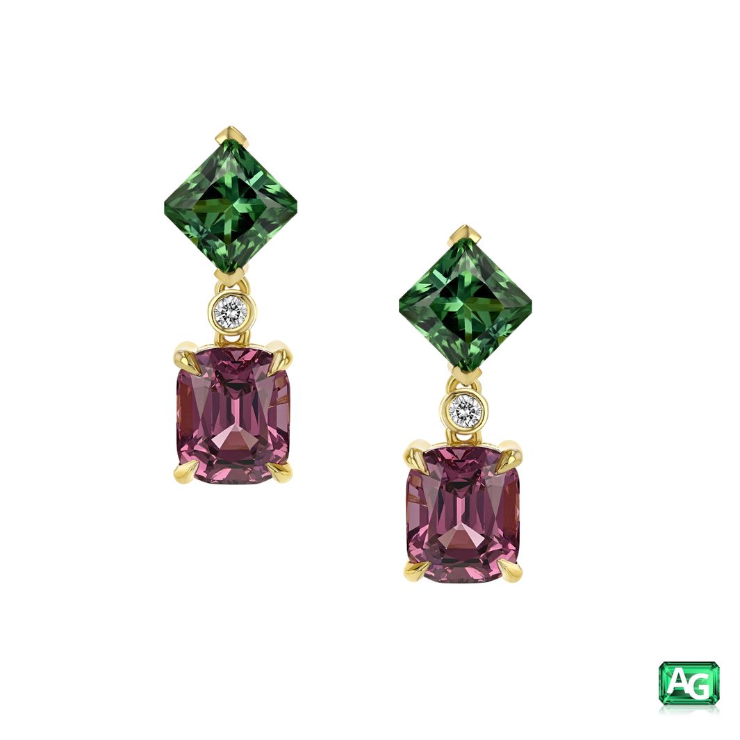 Spinel and Tourmaline Earrings