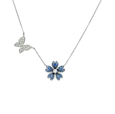 Butterfly and Flower Necklace